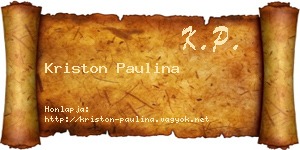 Kriston Paulina névjegykártya